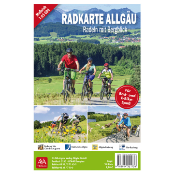 Deckblatt der Radkarte Allgäu mit drei Radfahrern